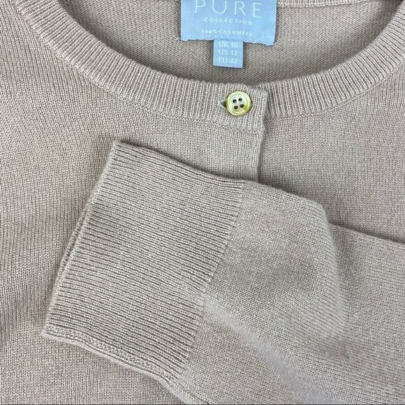 Pure Collection 100% Cashmere Long Sleeve Cardigan Button Up Sweater 12 - Picture 3 of 5